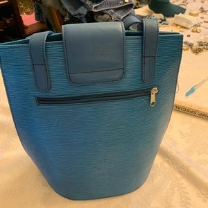 Royal Blue Bucket Purse—Long Shoulder Straps